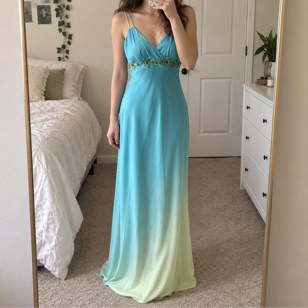 Blue fairy prom dress